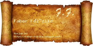 Faber Füzike névjegykártya